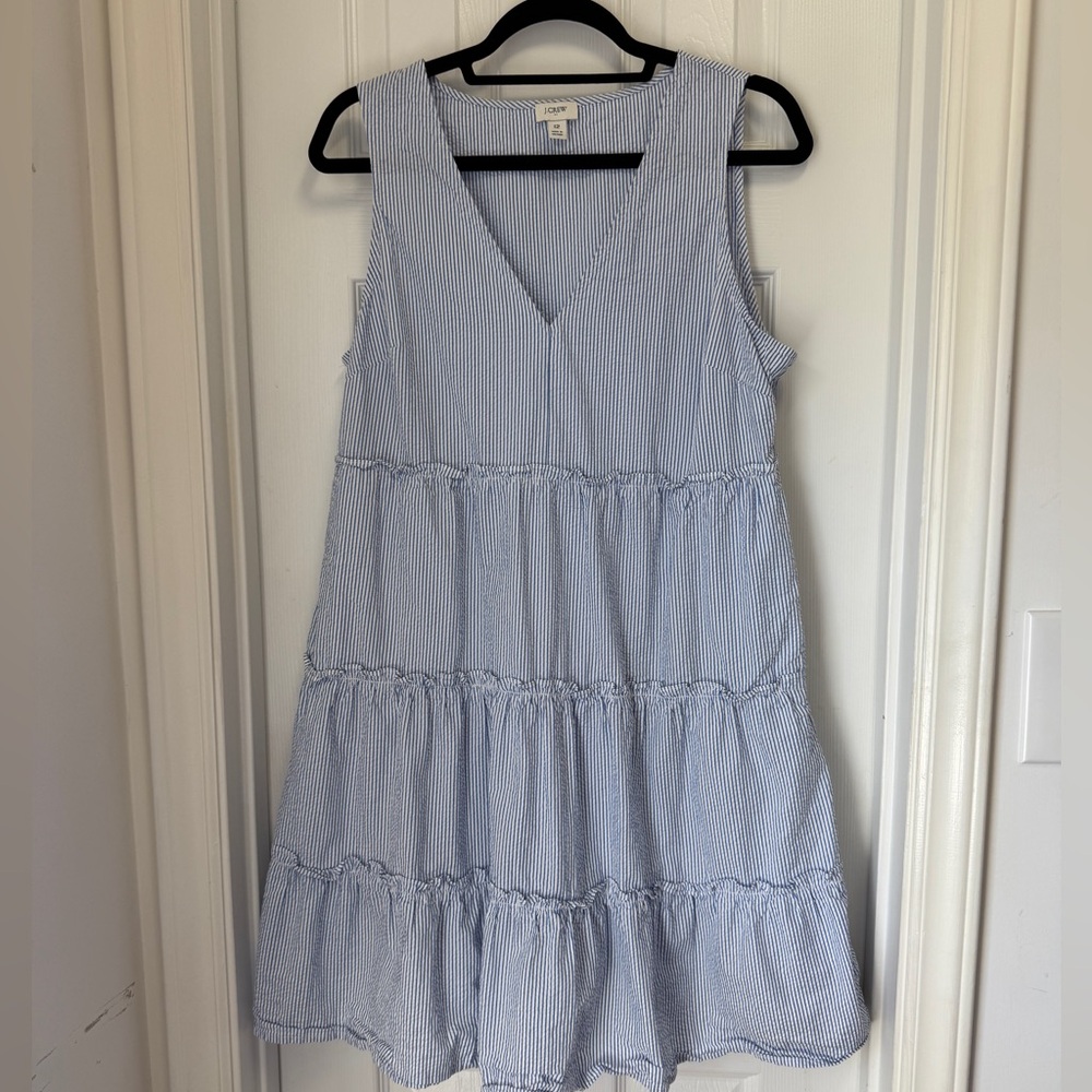 J. Crew Blue and White Striped Dress